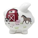 Ceramic Piggy Bank for Boys Kids Savings and Nursery Decor