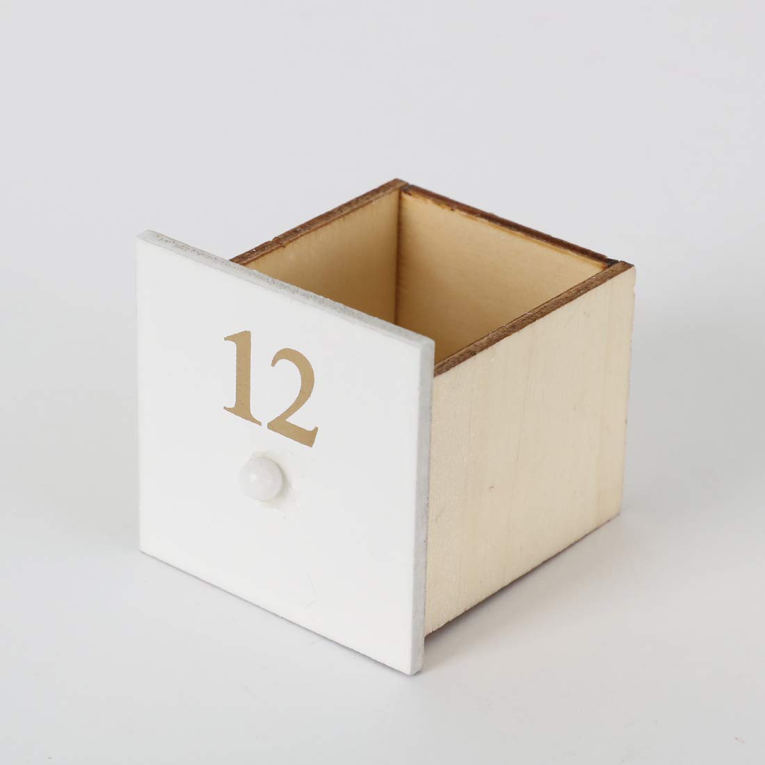 Wooden Christmas Advent Calendar with 24 Drawers and LED Lights