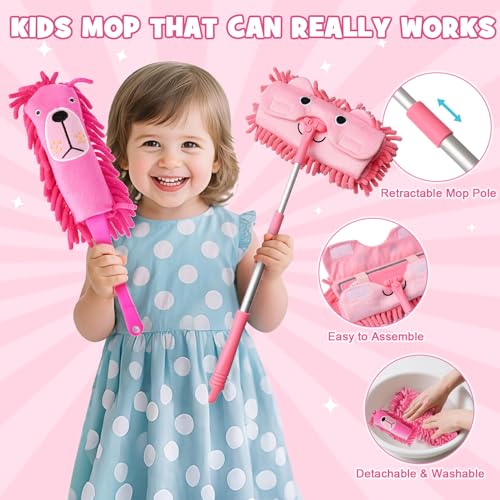 Kids Cleaning Playset with Pretend Vacuum Broom and Mop