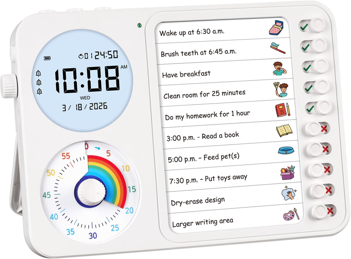 Visual Timer for Kids with ADHD Schedule and Chore Chart