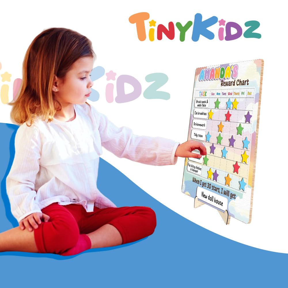 Wooden Daily Routine and Reward Chart for Kids and Toddlers