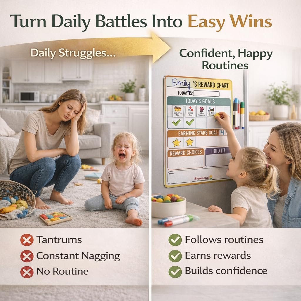 Magnetic Reward and Daily Routine Behavior Chart for Toddlers
