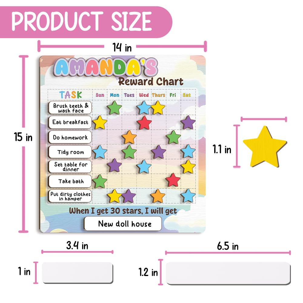 Wooden Daily Routine and Reward Chart for Kids and Toddlers