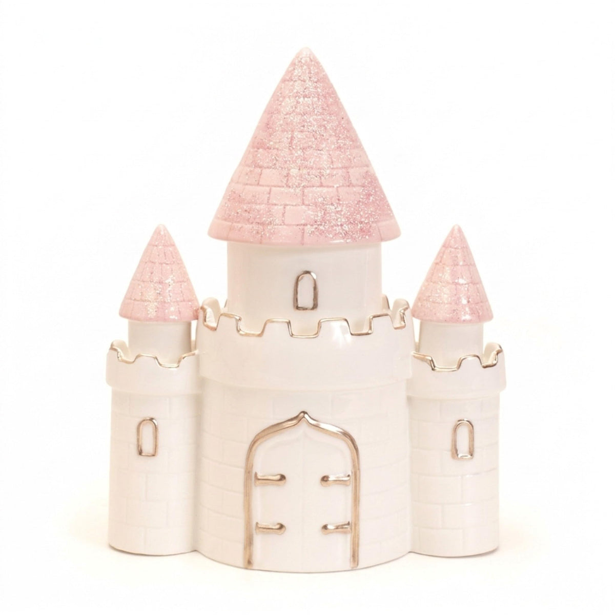 Ceramic Princess Castle Piggy Bank for Girls Nursery Decor