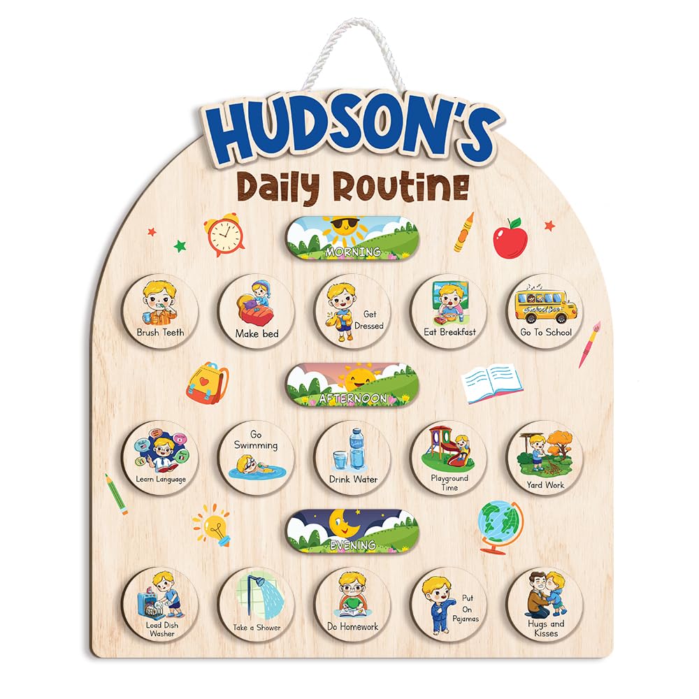 Wooden Chore and Reward Chart for Kids Daily Routine Schedule