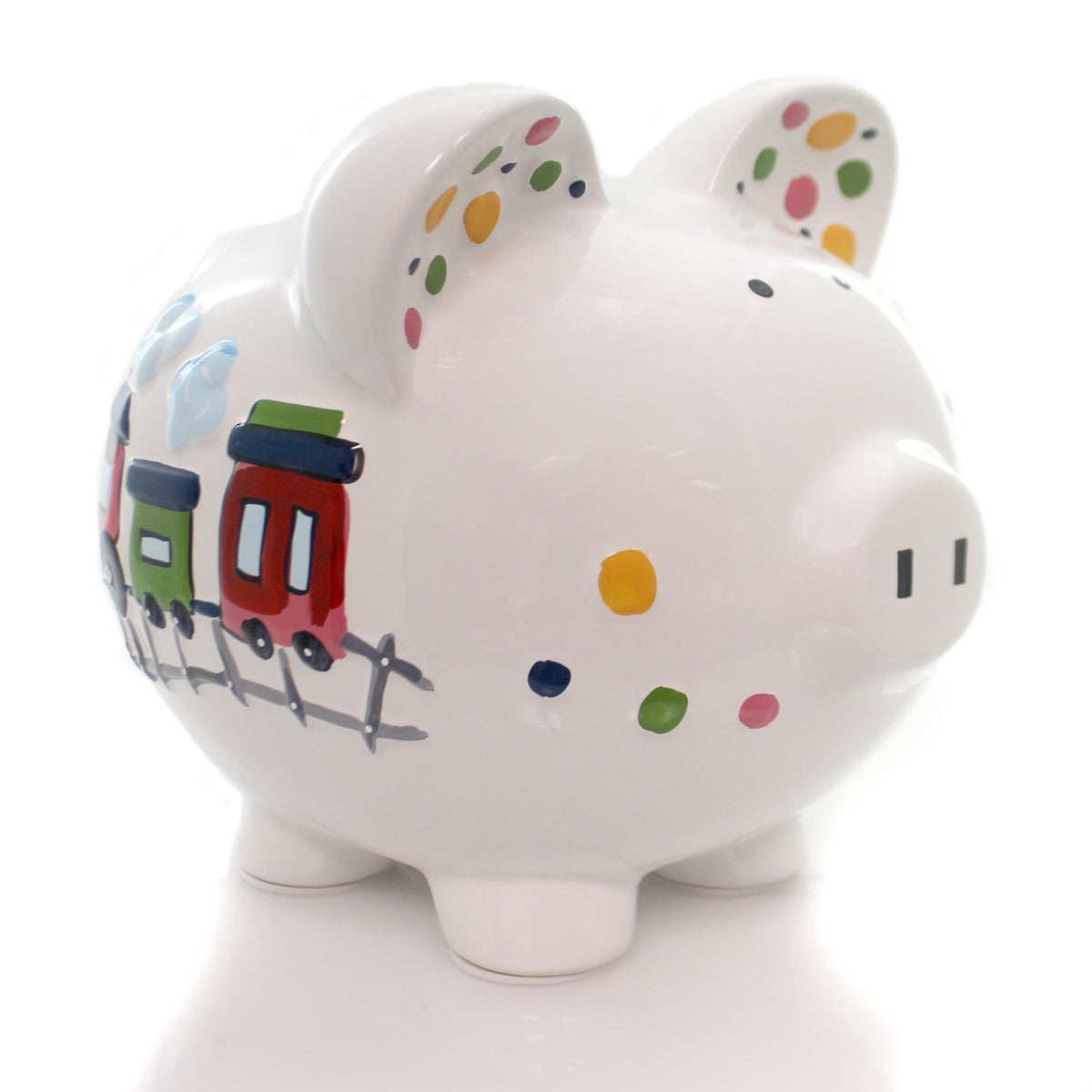 Ceramic Piggy Bank for Boys Kids Savings and Nursery Decor
