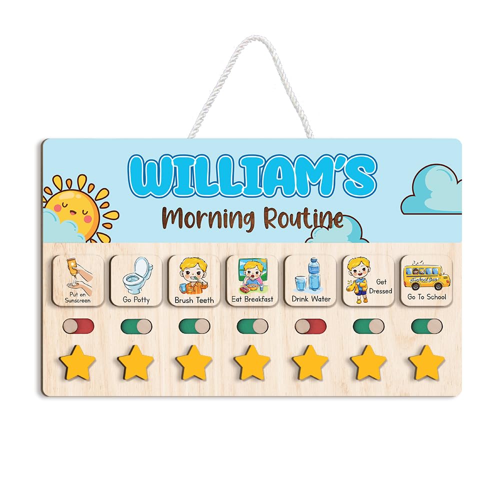 Wooden Chore and Reward Chart for Kids Daily Routine Schedule