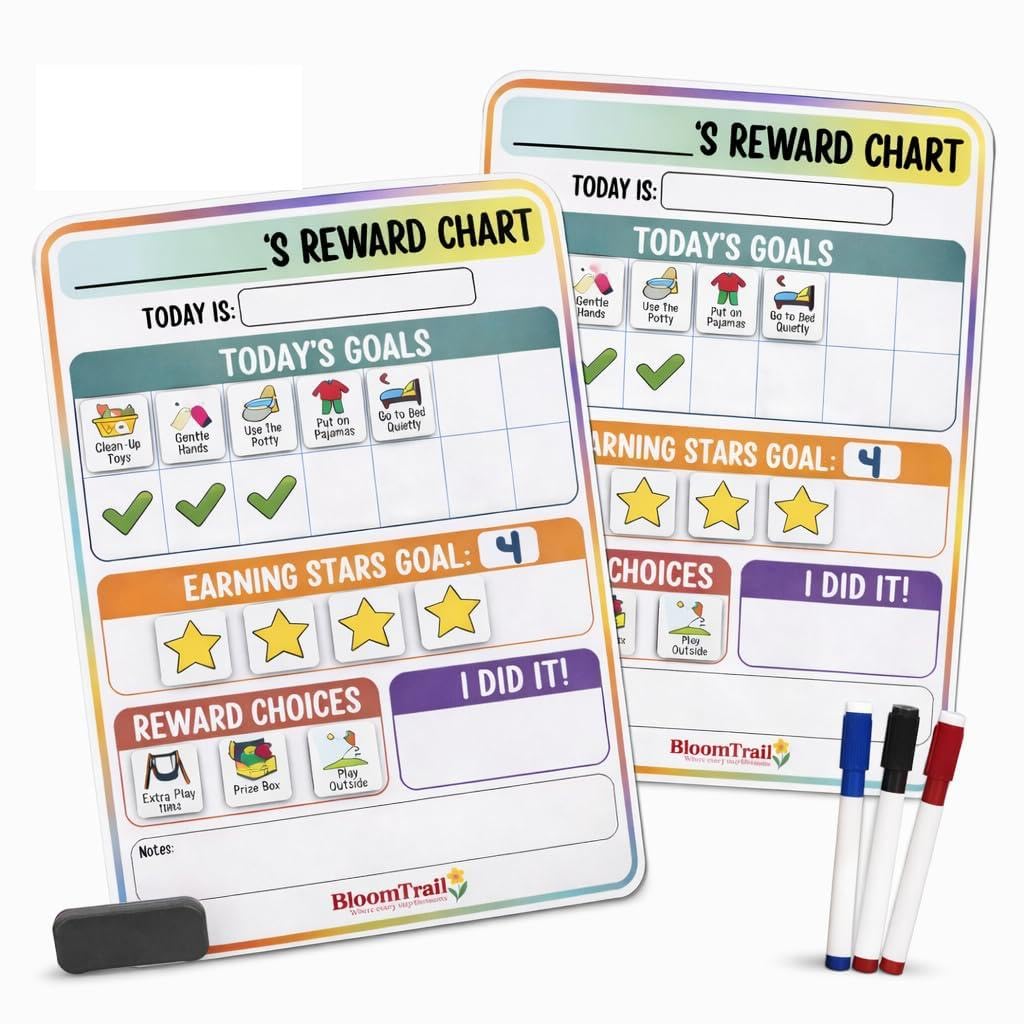 Magnetic Reward and Daily Routine Behavior Chart for Toddlers