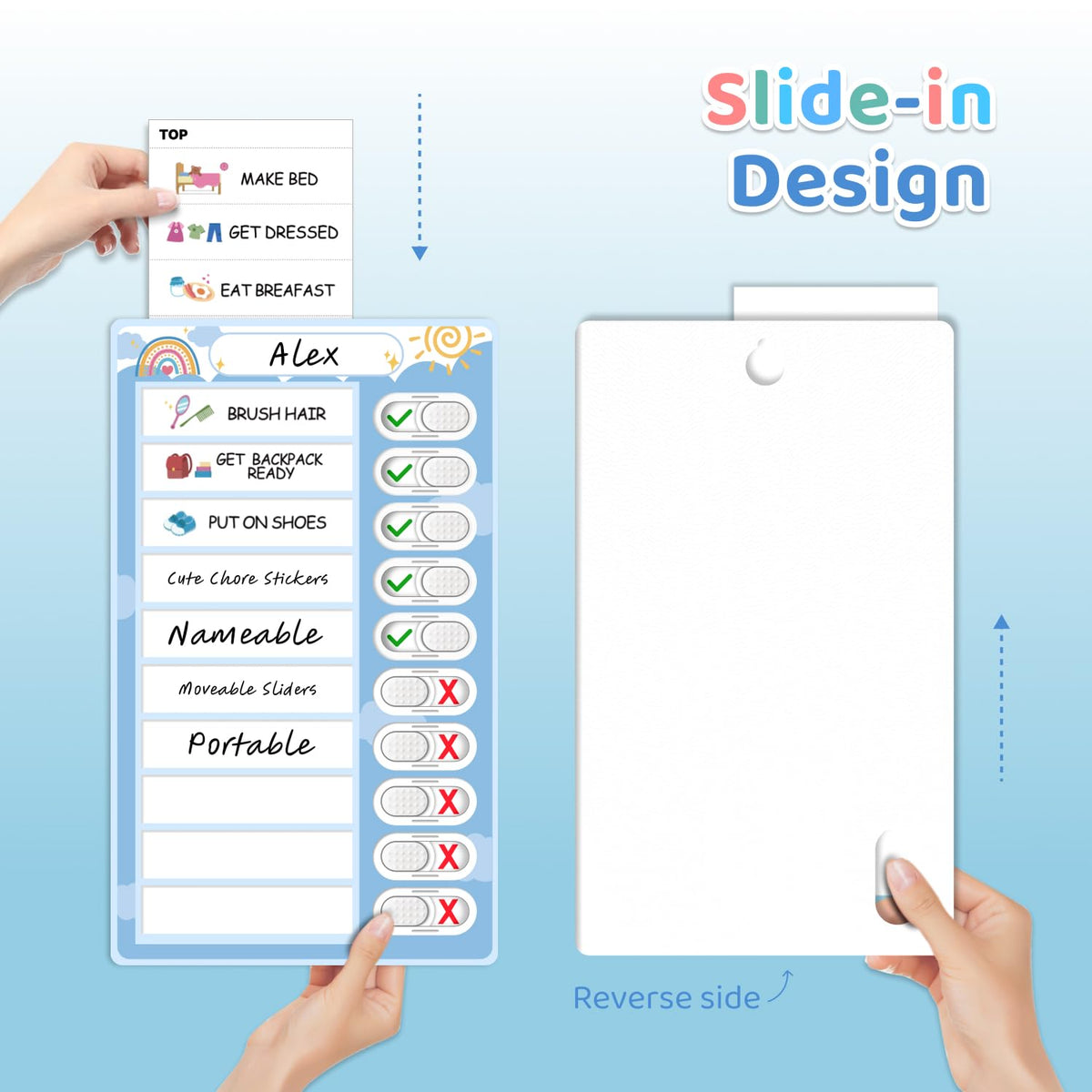 Magnetic Dry Erase Routine Chart for Kids Morning and Bedtime