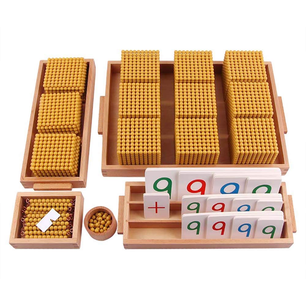 Montessori Golden Beads Decimal System Math Learning Set