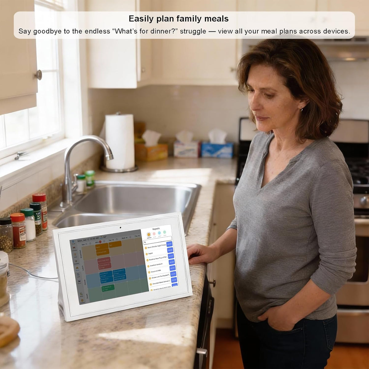 Smart Digital Family Calendar with Touchscreen Display