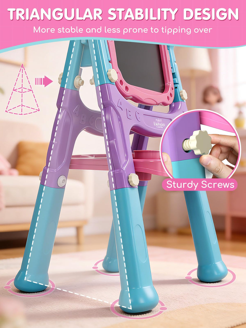 Adjustable Standing Art Easel for Kids Creative Learning