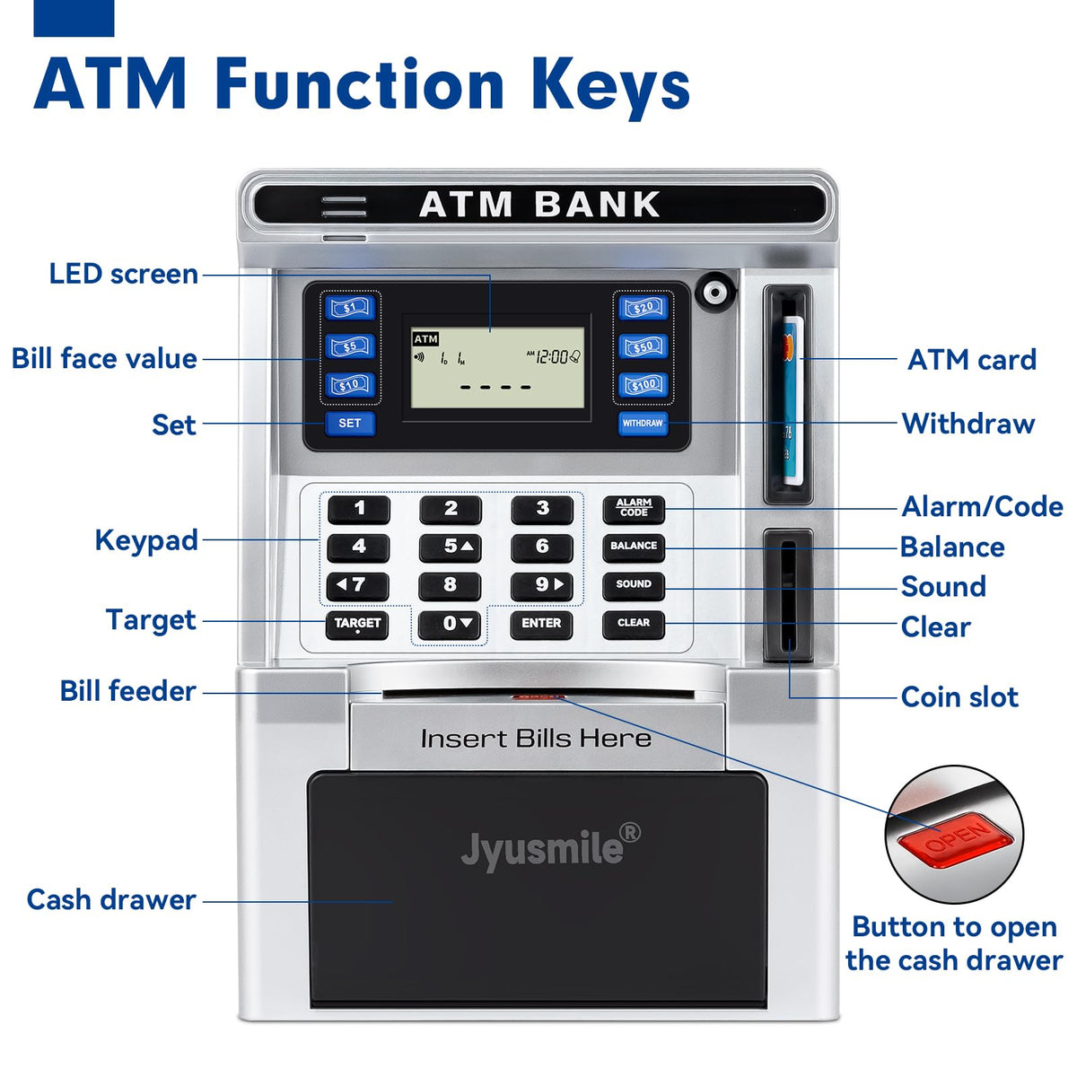 Electronic ATM Piggy Bank for Kids Money Saving and Learning