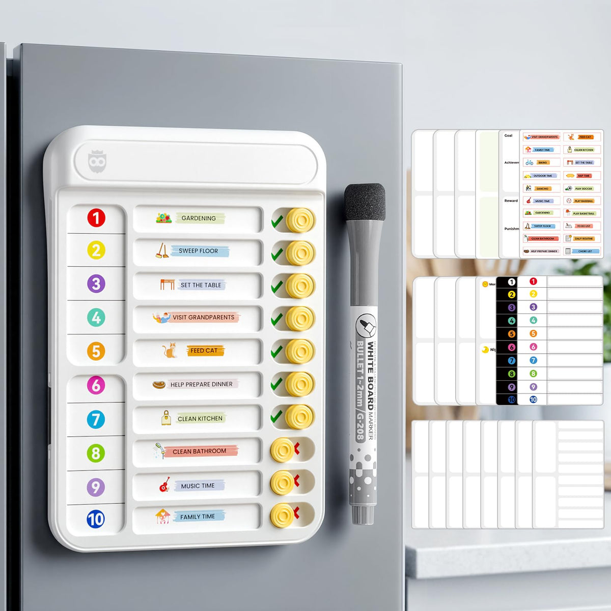 Magnetic Chore Chart and Planning Board for Kids Daily Tasks