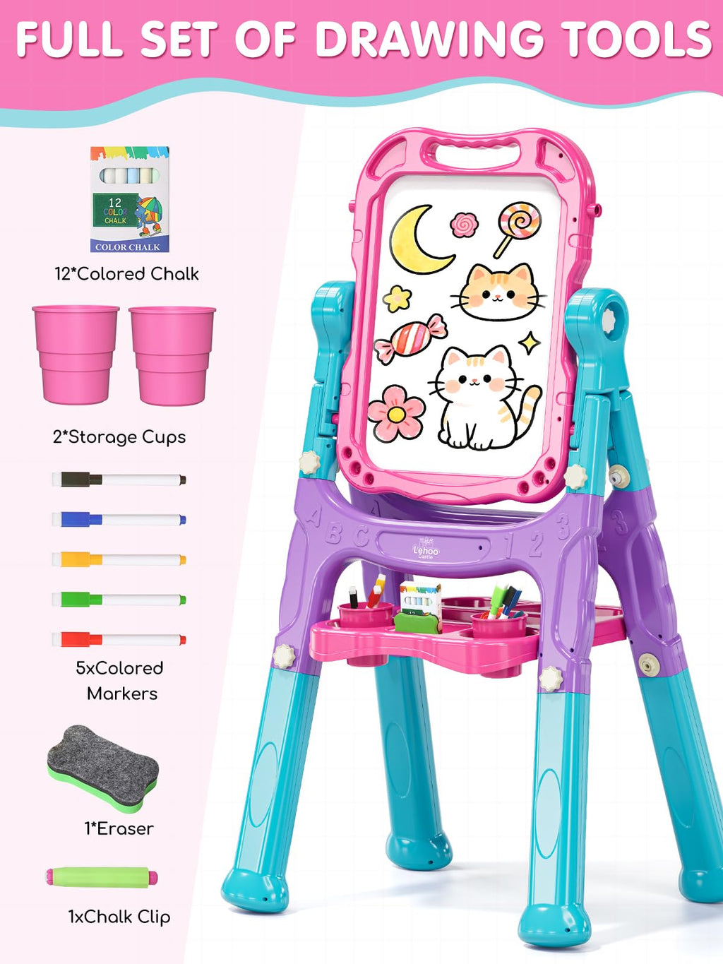 Adjustable Standing Art Easel for Kids Creative Learning