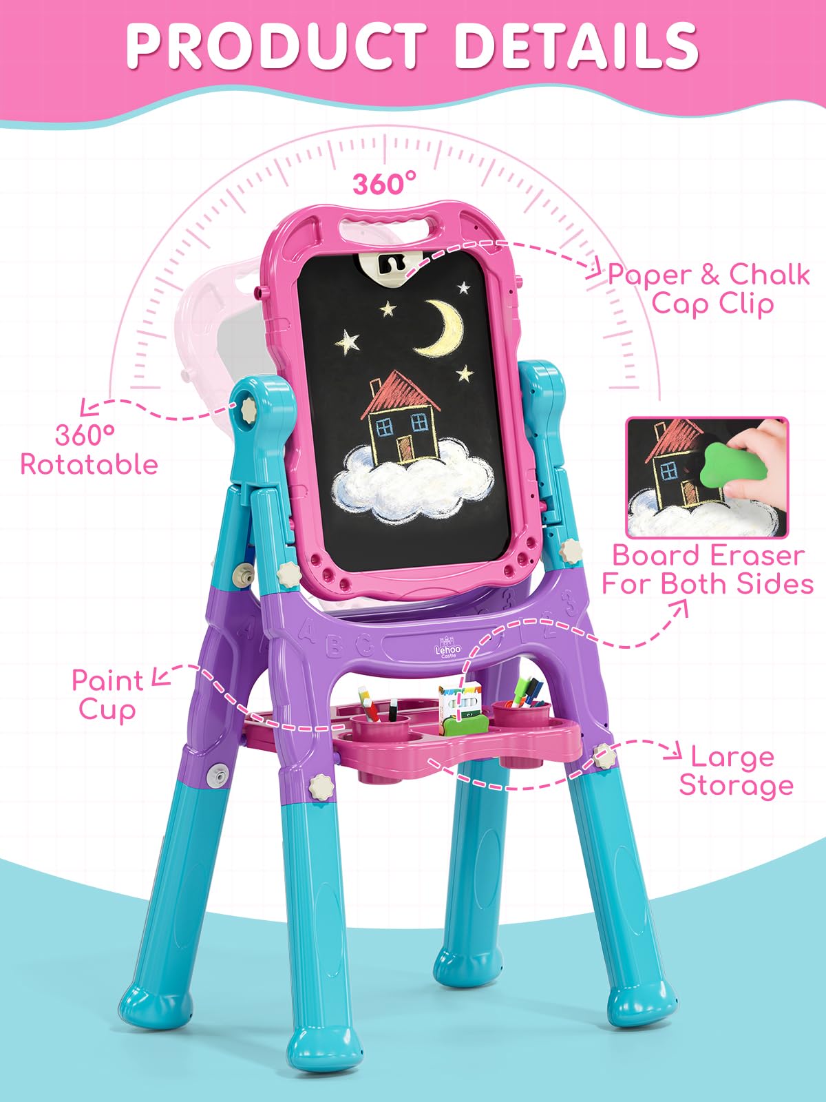 Adjustable Standing Art Easel for Kids Creative Learning