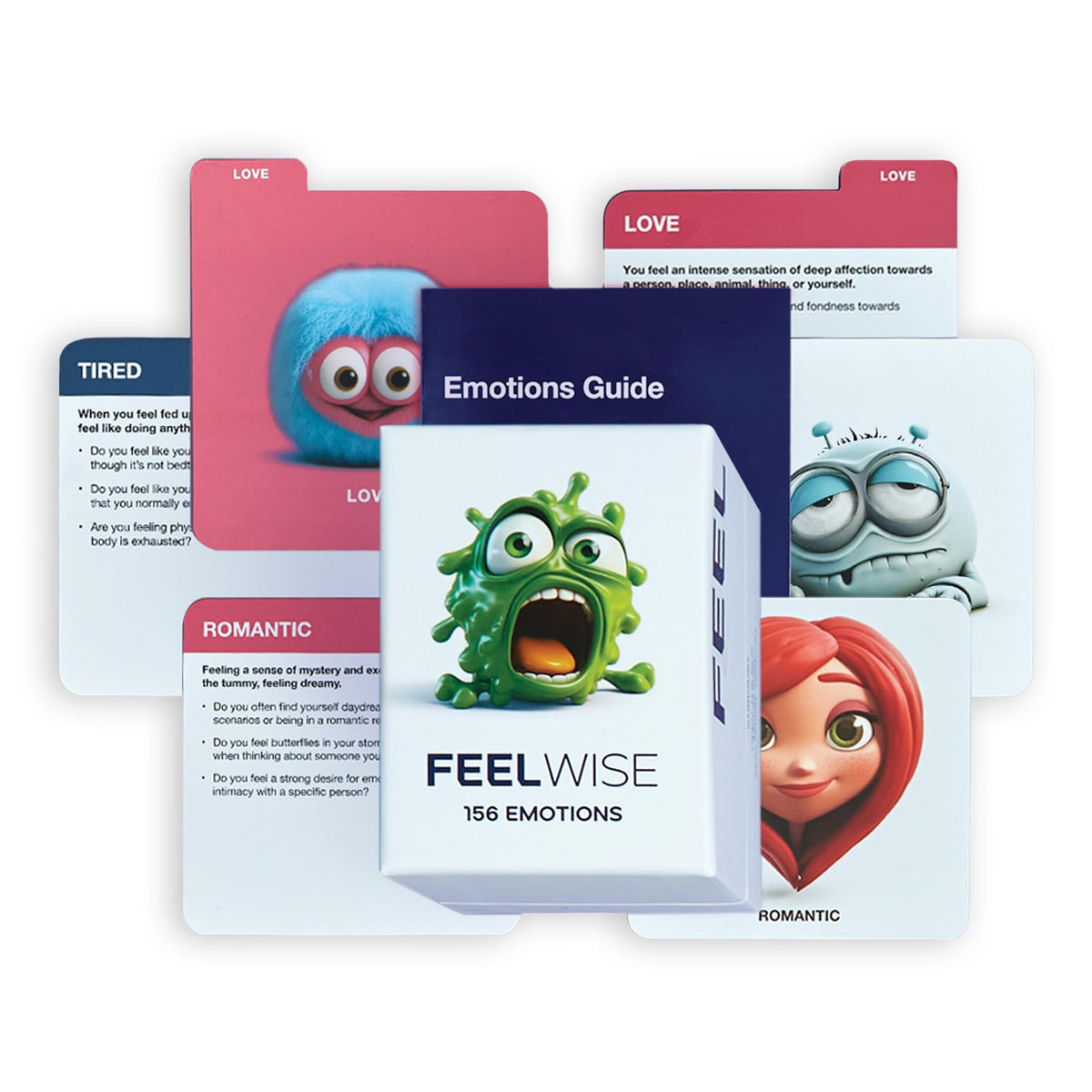 Emotional Intelligence Card Deck with 156 Emotion Cards