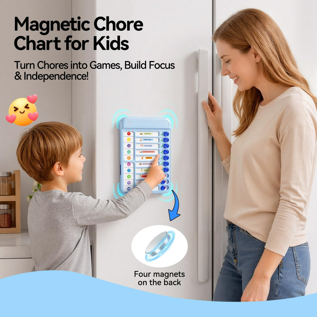 Magnetic Chore Chart and Planning Board for Kids Daily Tasks
