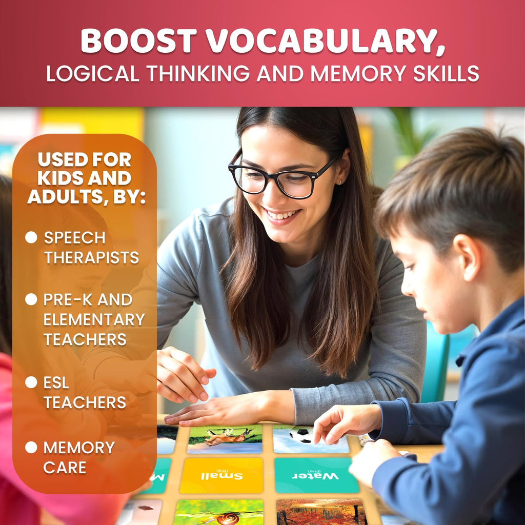 Vocabulary Builder Flash Cards for Kids Speech Therapy Learning