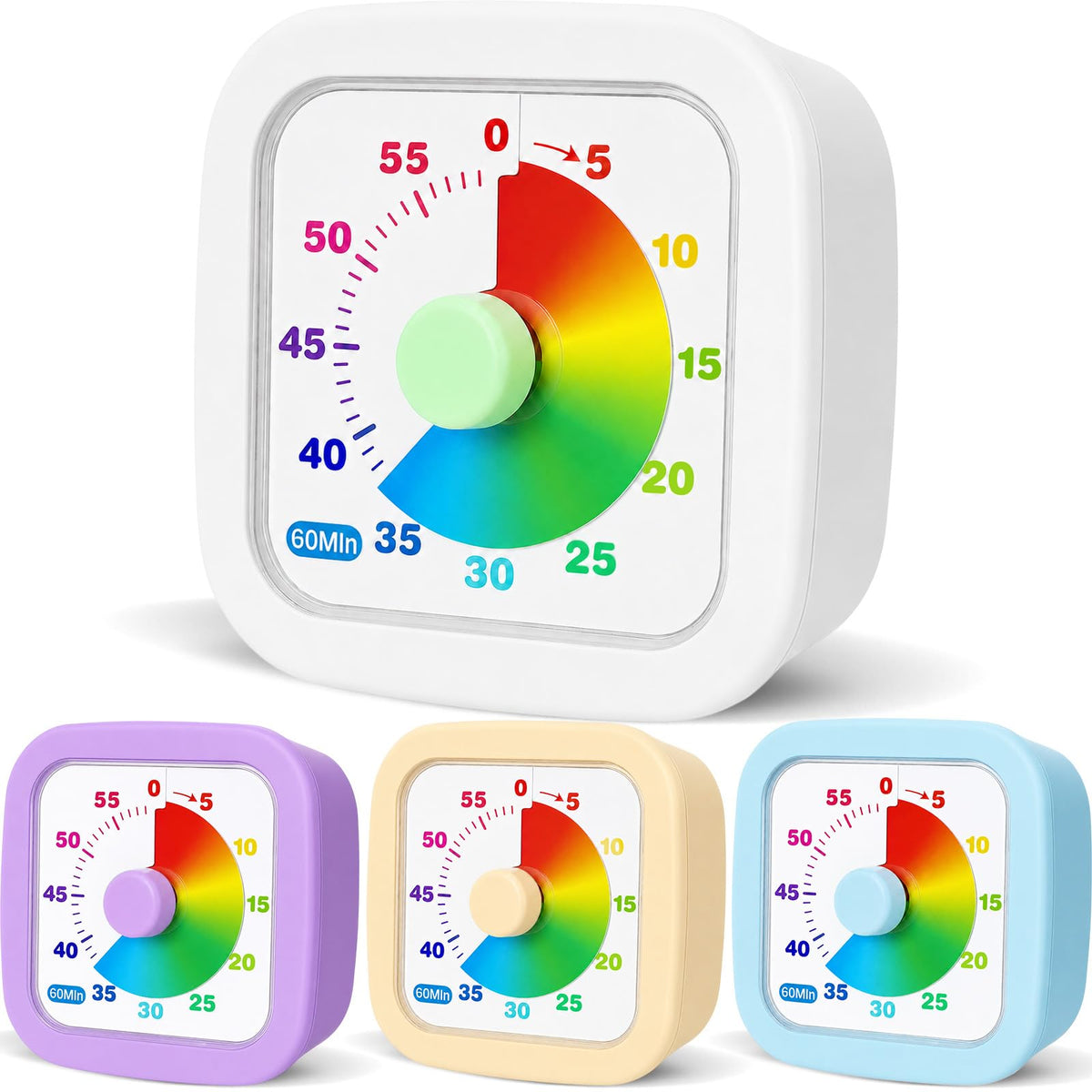 4 Pack Visual Countdown Timers for Daily Time Management