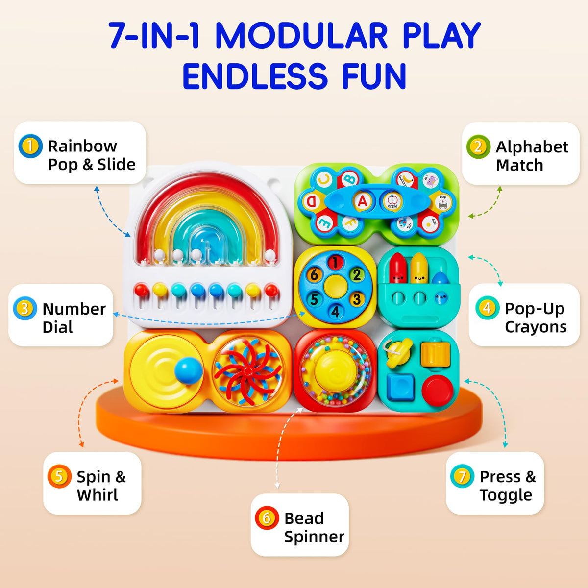 Detachable Busy Board Toy for Toddlers Hands On Learning