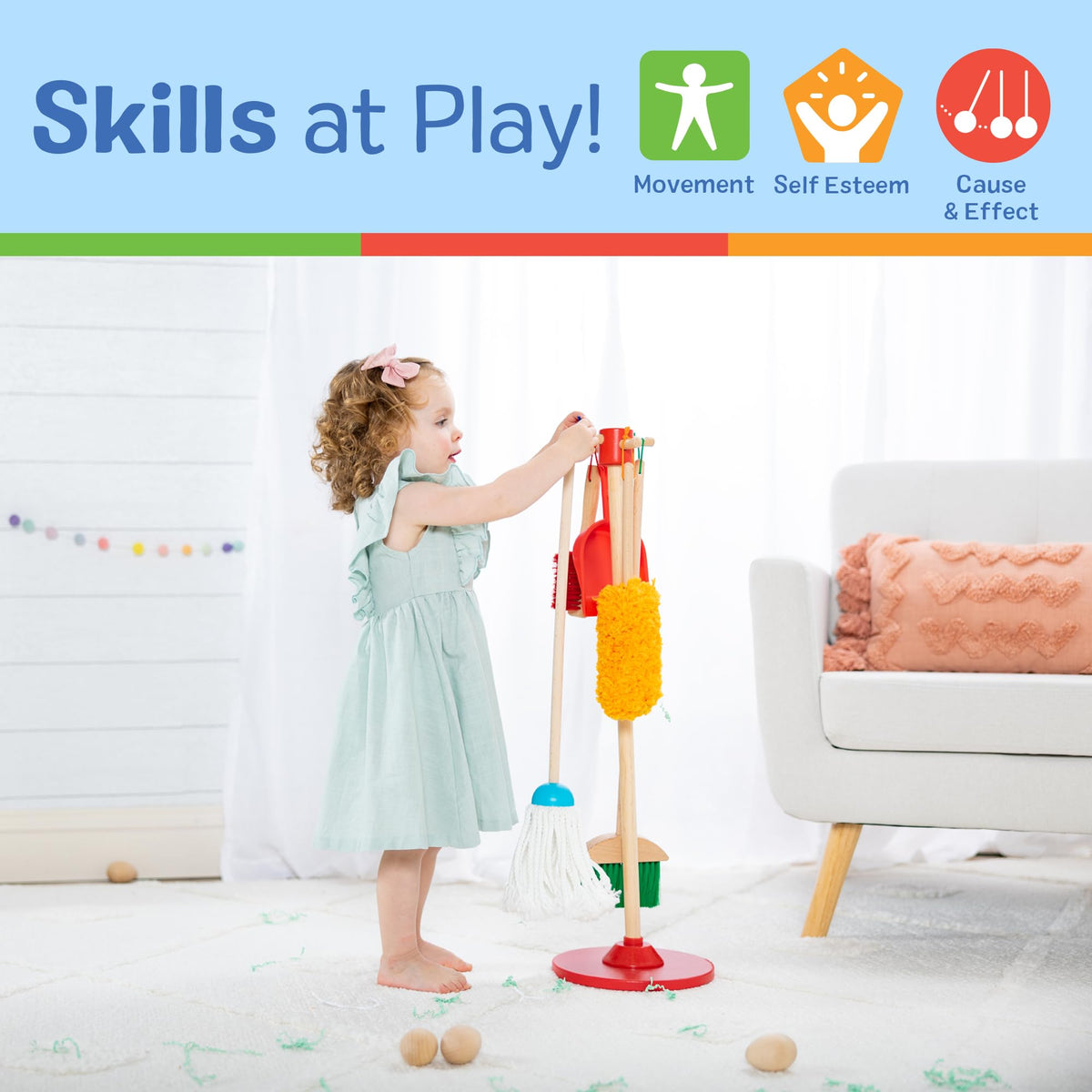 Kids Cleaning Play Set with Broom Mop and Dusting Tools
