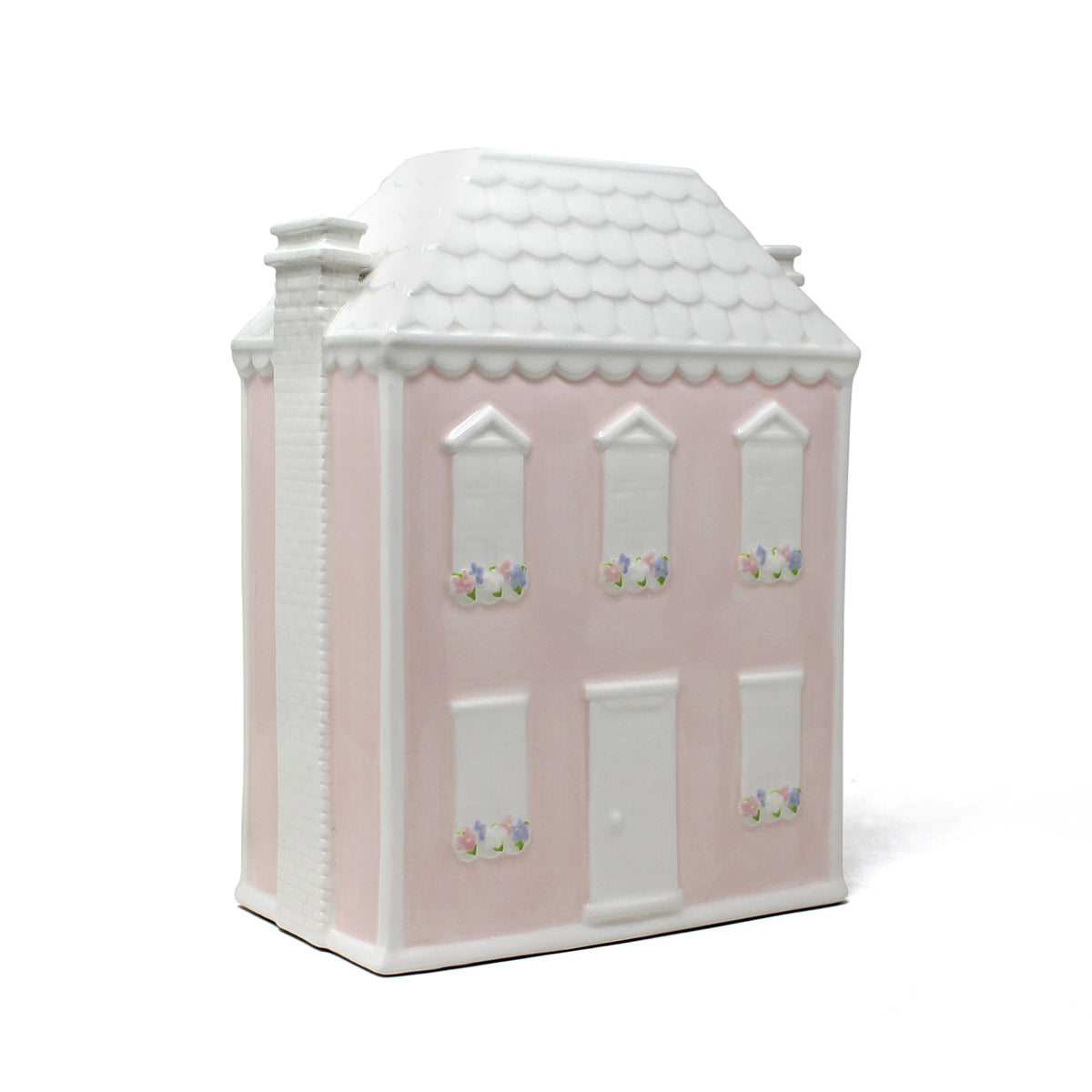 Pink Dollhouse Ceramic Savings Bank for Girls and Kids