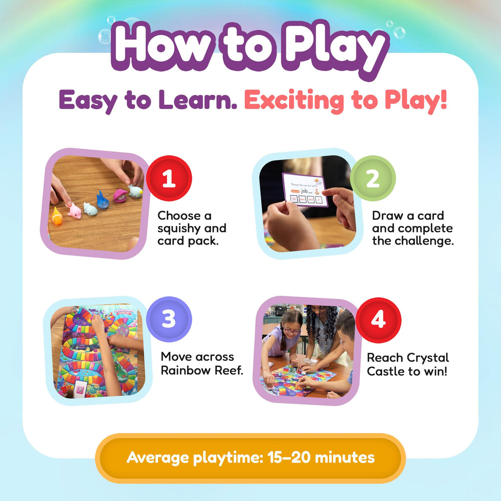 Squishy Board Game for Pre K to 2nd Grade Learning and Play