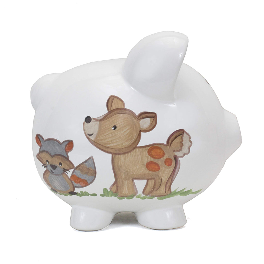 Ceramic Piggy Bank for Boys Kids Savings and Nursery Decor