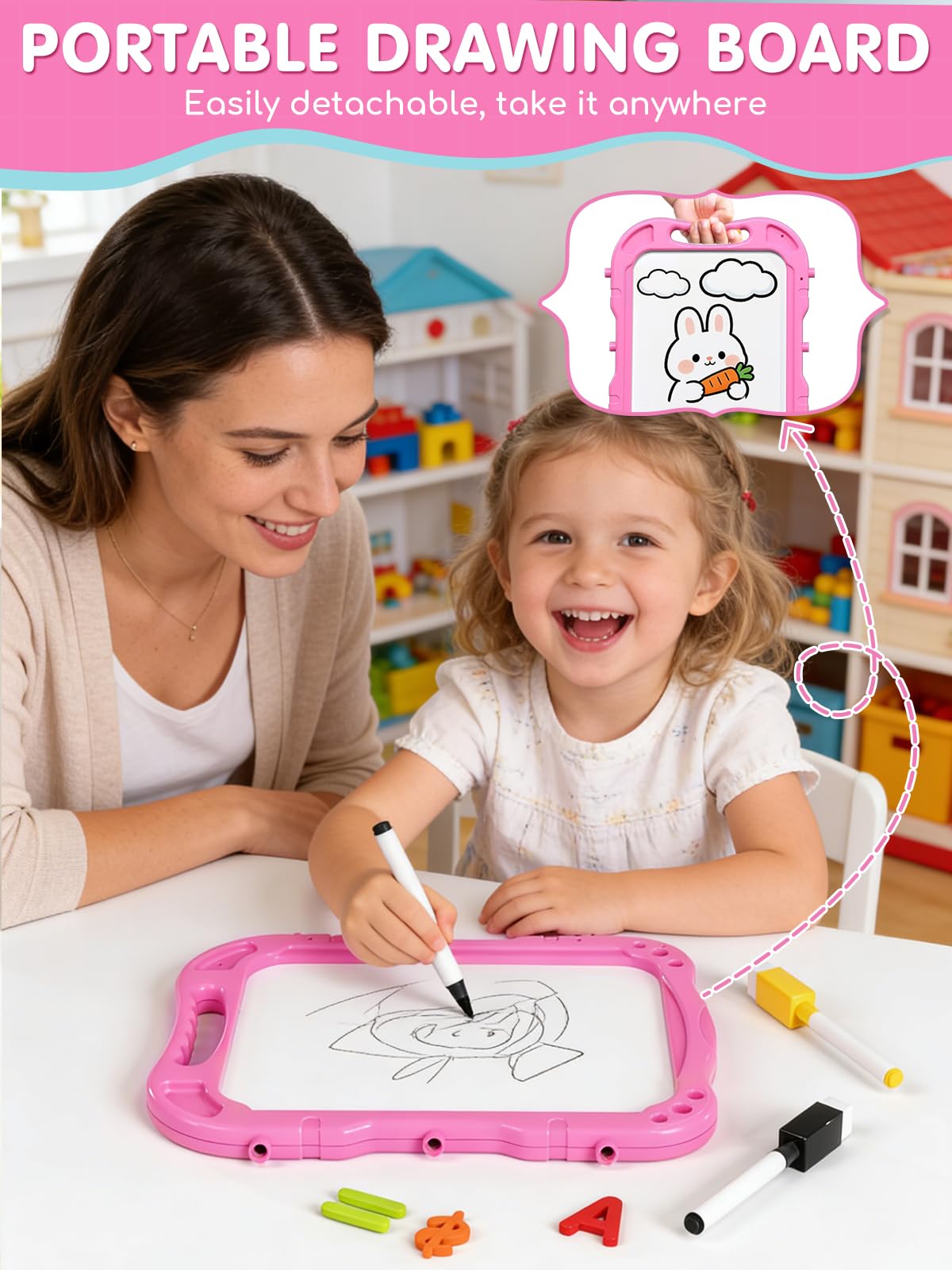 Adjustable Standing Art Easel for Kids Creative Learning