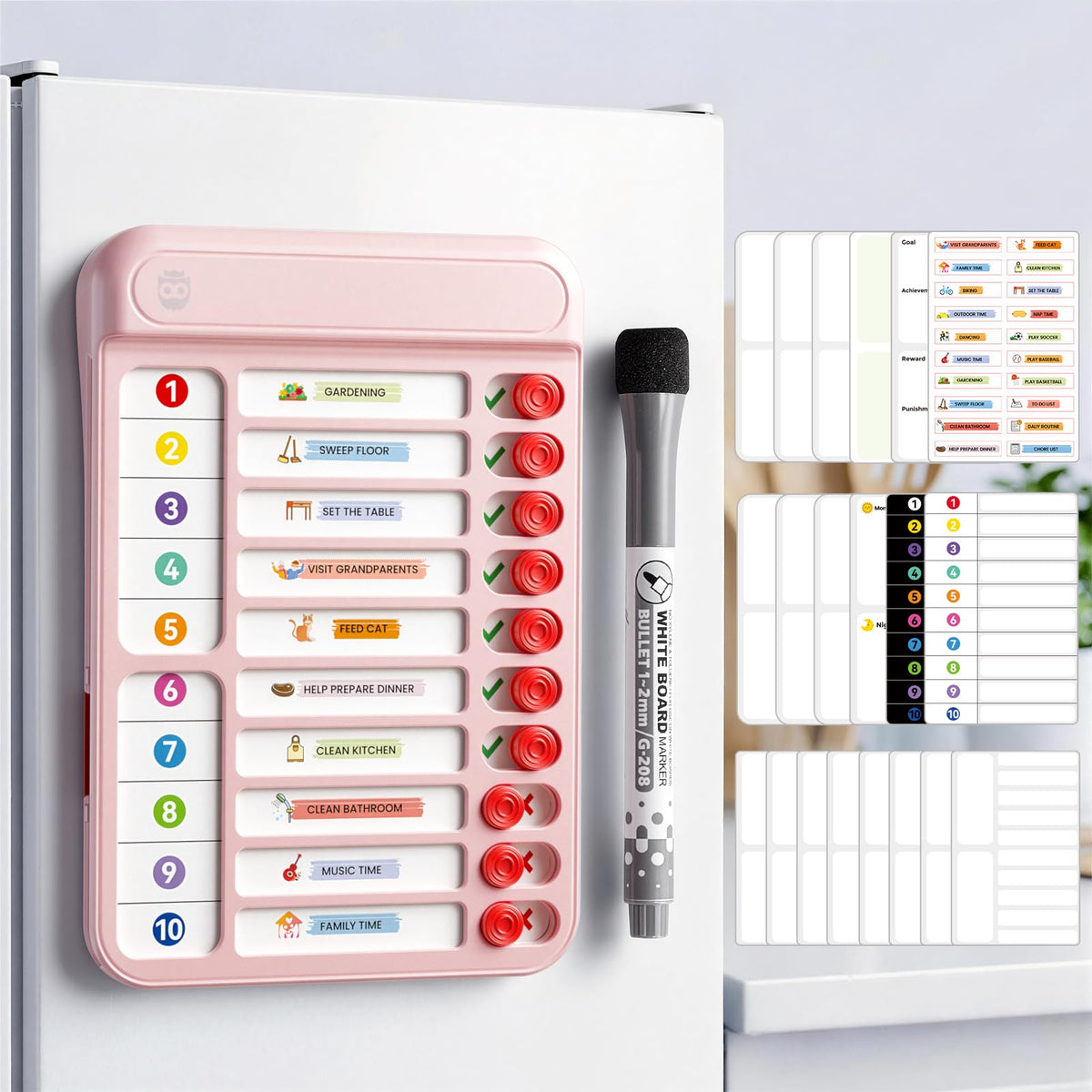 Magnetic Chore Chart and Planning Board for Kids Daily Tasks