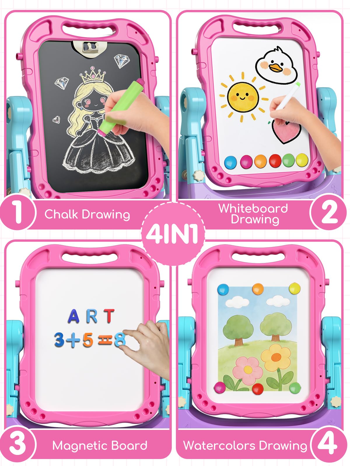 Adjustable Standing Art Easel for Kids Creative Learning