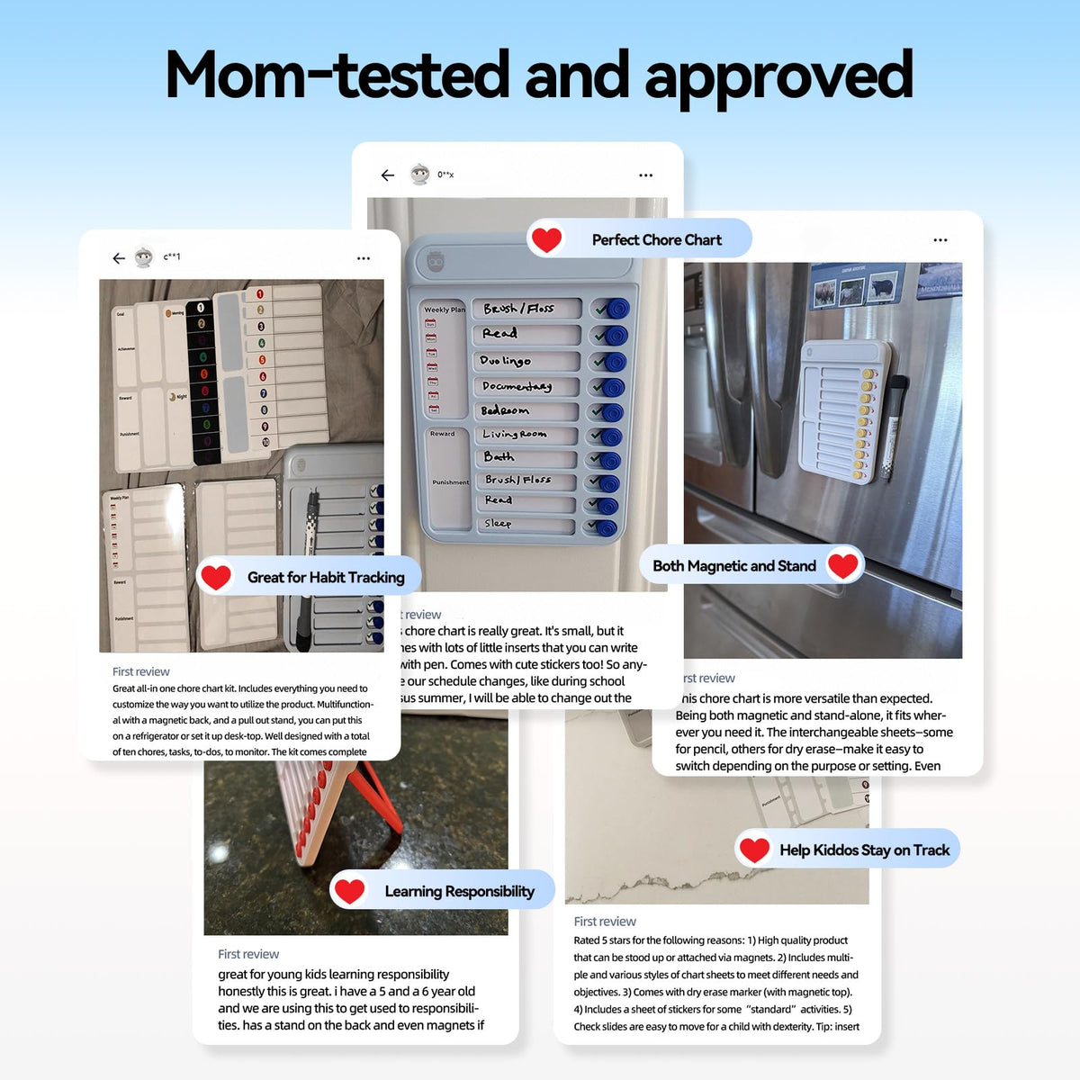 Magnetic Chore Chart and Planning Board for Kids Daily Tasks
