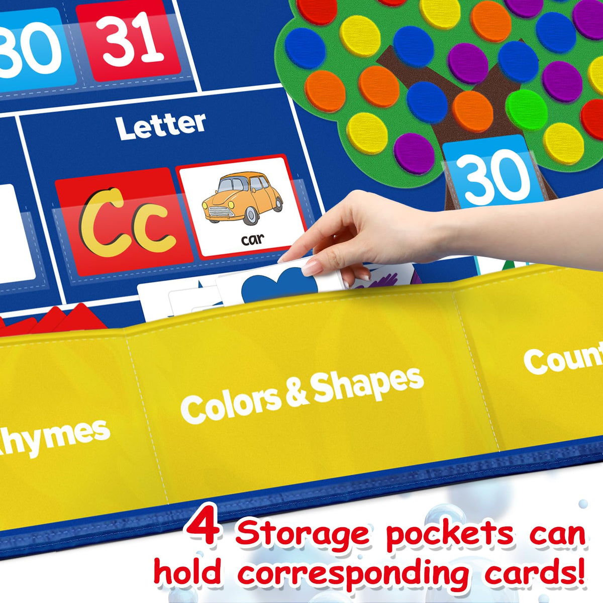 Circle Time Pocket Chart Calendar with Shapes Colors and Numbers