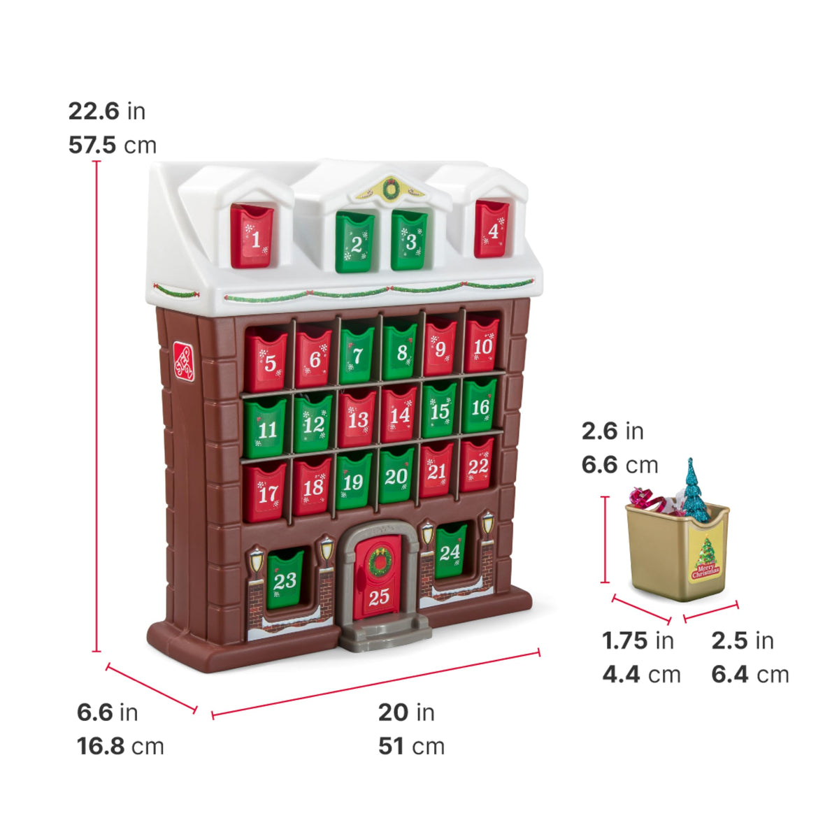 Kids Interactive Advent Calendar with 25 Refillable Toy Bins