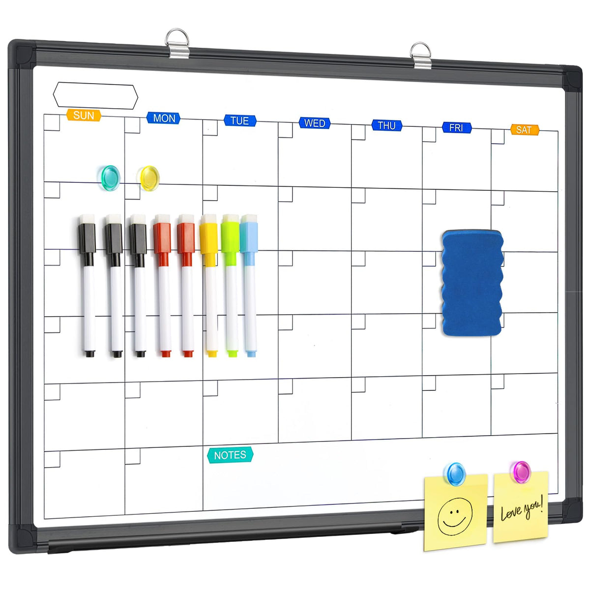 Magnetic Dry Erase Calendar Whiteboard with Aluminum Frame