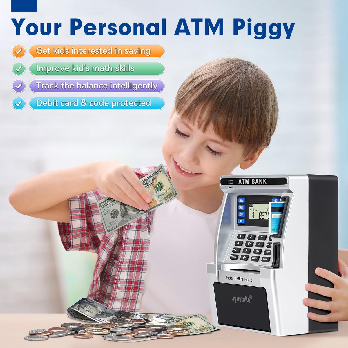 Electronic ATM Piggy Bank for Kids Money Saving and Learning