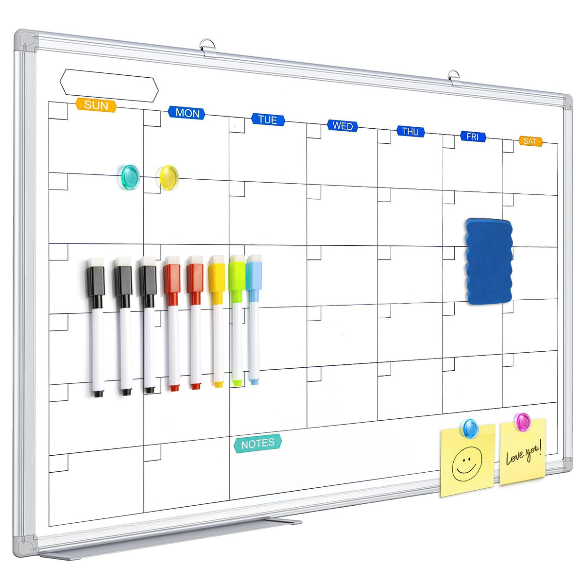 Magnetic Dry Erase Calendar Whiteboard with Aluminum Frame