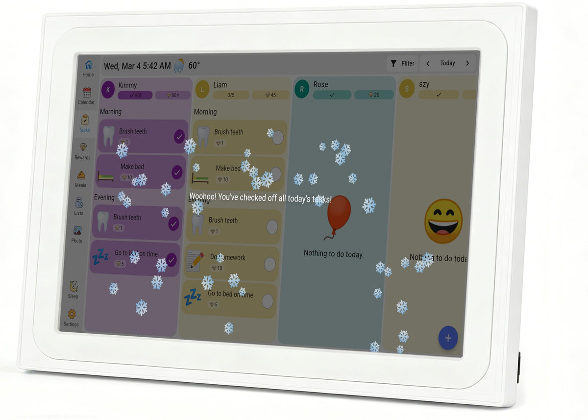 Smart Digital Family Calendar with Touchscreen Display