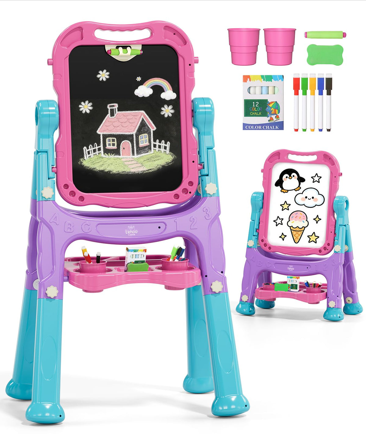 Adjustable Standing Art Easel for Kids Creative Learning