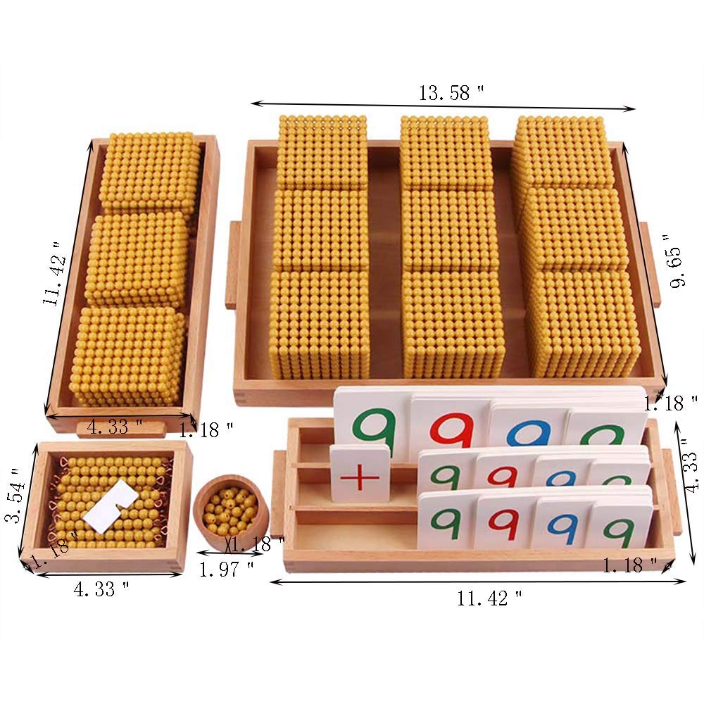 Montessori Golden Beads Decimal System Math Learning Set