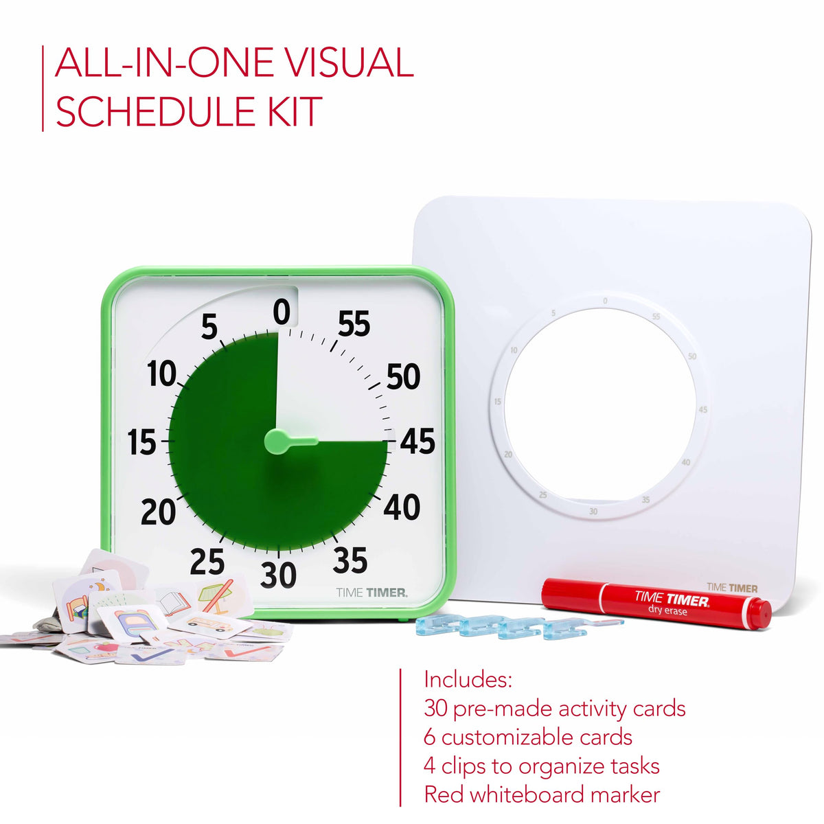 60 Minute Visual Routine Timer with Dry Erase Schedule Board