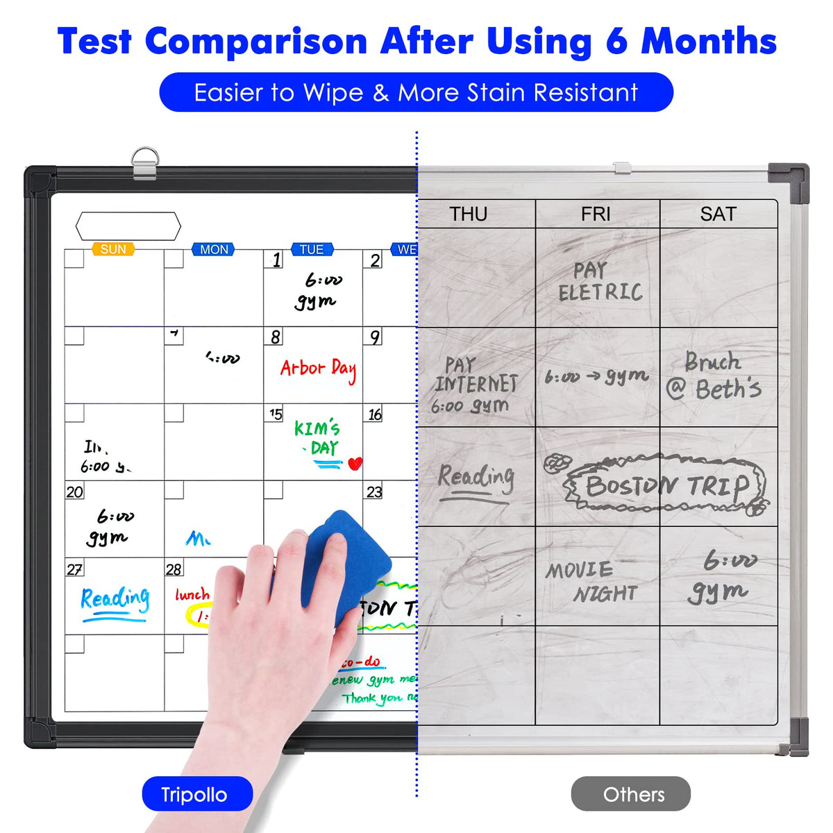 Magnetic Dry Erase Calendar Whiteboard with Aluminum Frame