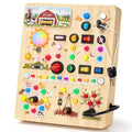 Montessori Busy Board with 17 LED Switches for Toddlers