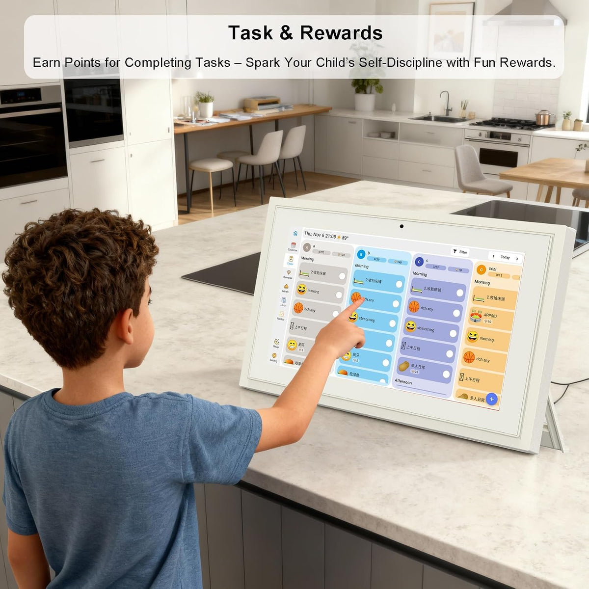 Smart Digital Family Calendar with Touchscreen Display