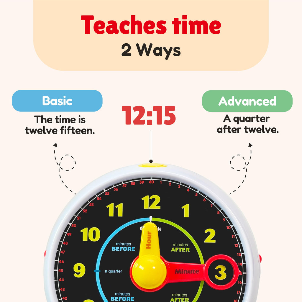 Talking Learning Clock for Kids Time Teaching and Practice