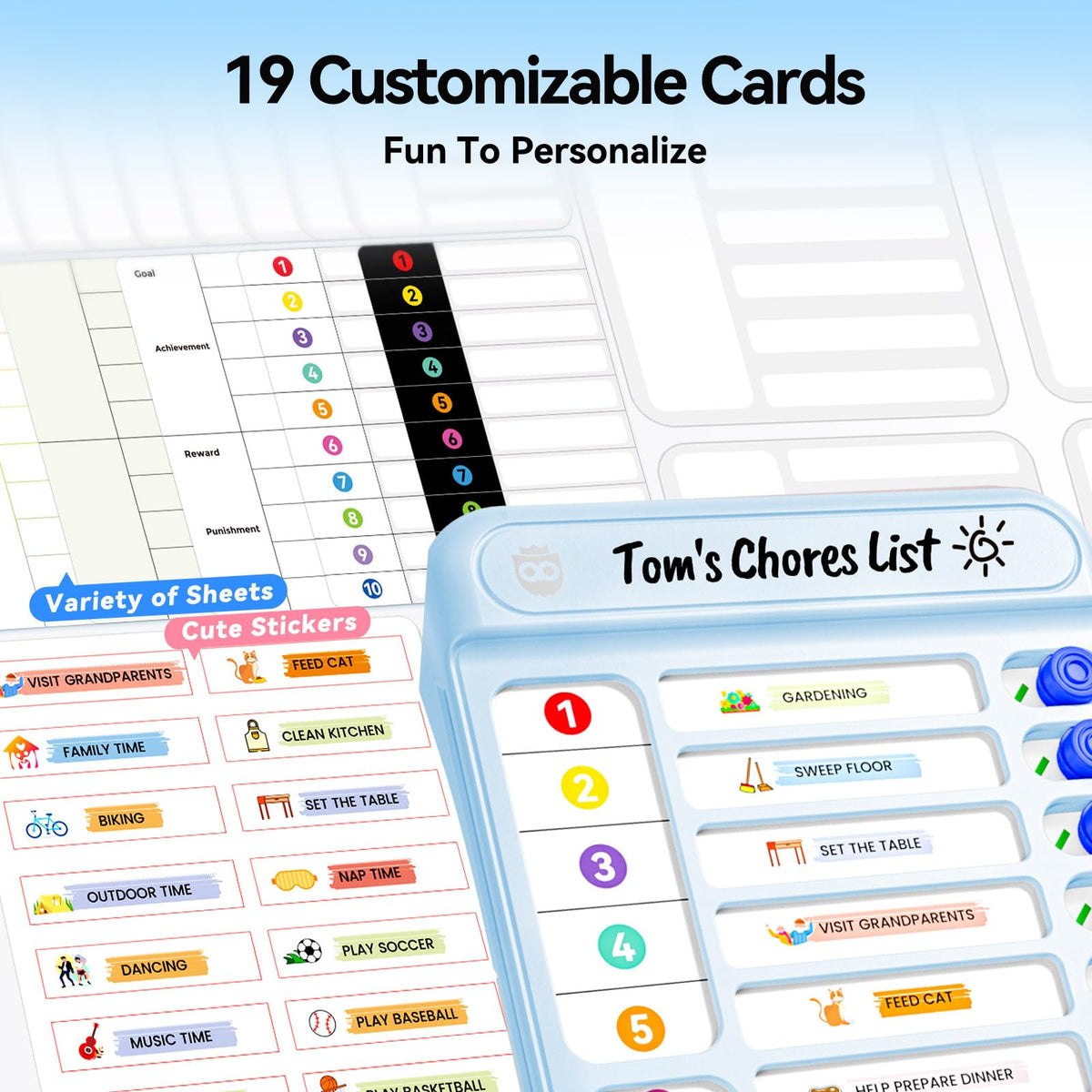 Magnetic Chore Chart and Planning Board for Kids Daily Tasks