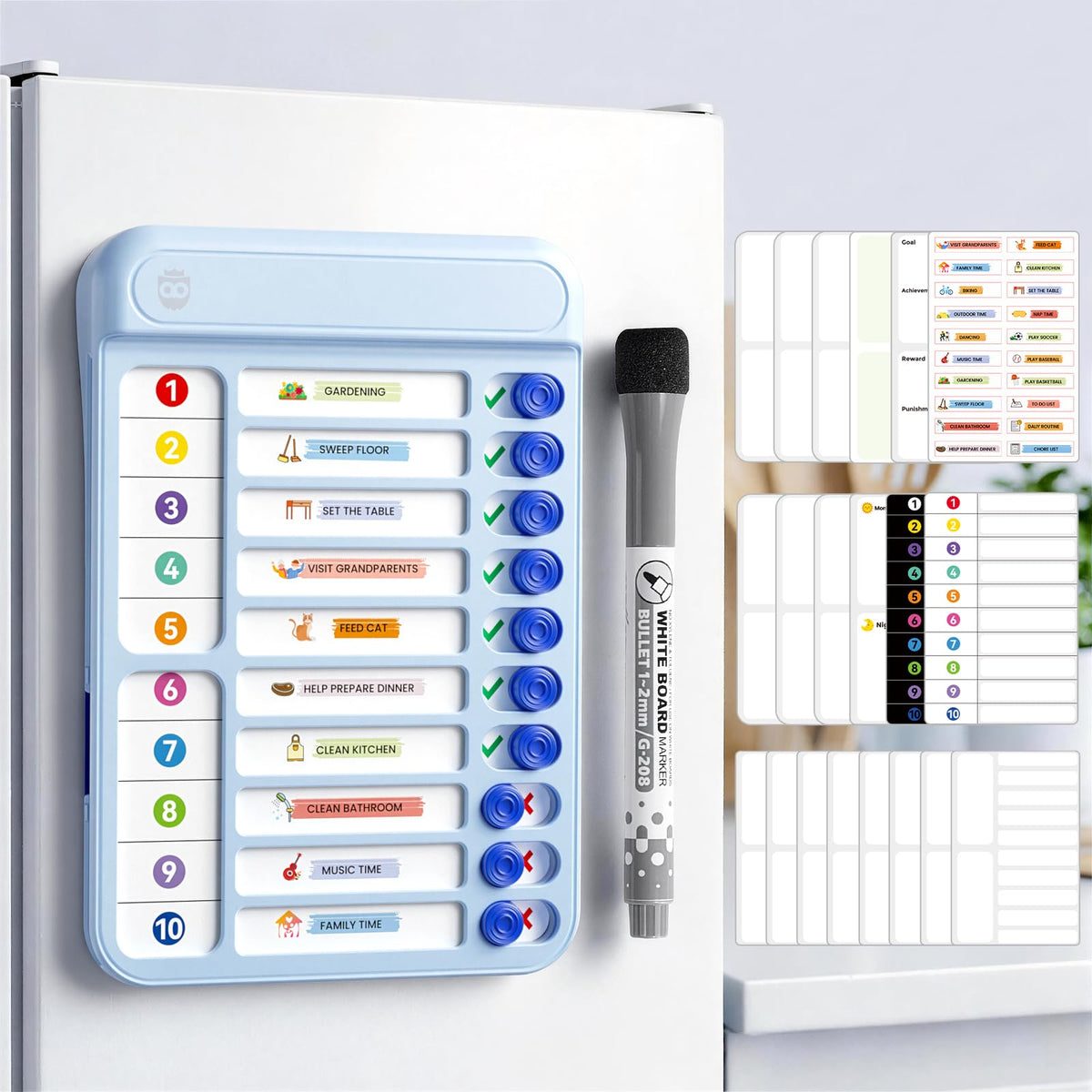 Magnetic Chore Chart and Planning Board for Kids Daily Tasks
