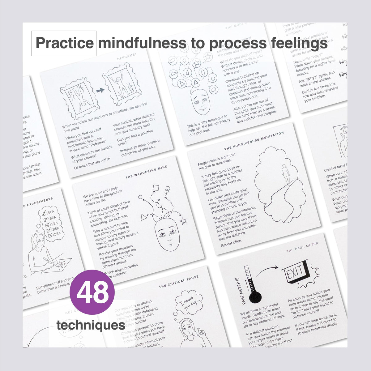 Emotional Intelligence Card Deck with 156 Emotion Cards