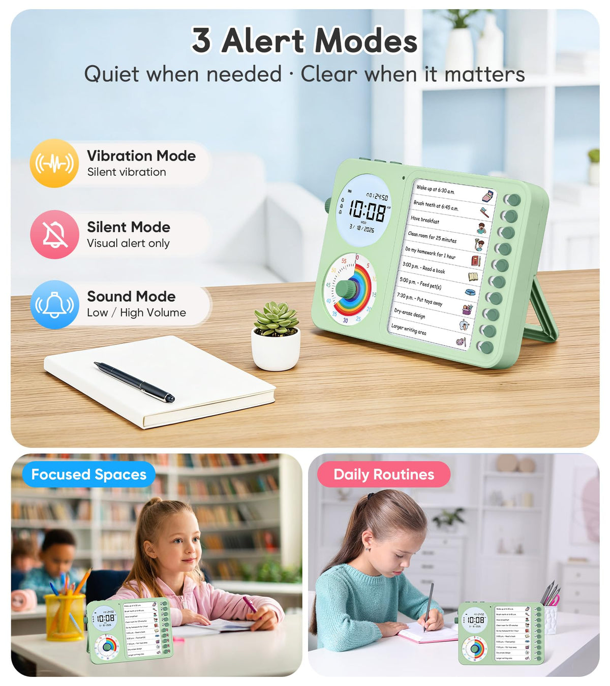 Visual Timer for Kids with ADHD Schedule and Chore Chart